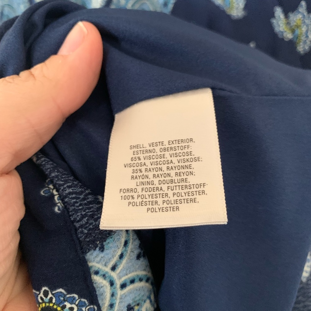 Anthropologie Blue Patterned Wrap Dress - Picture 8 of 12